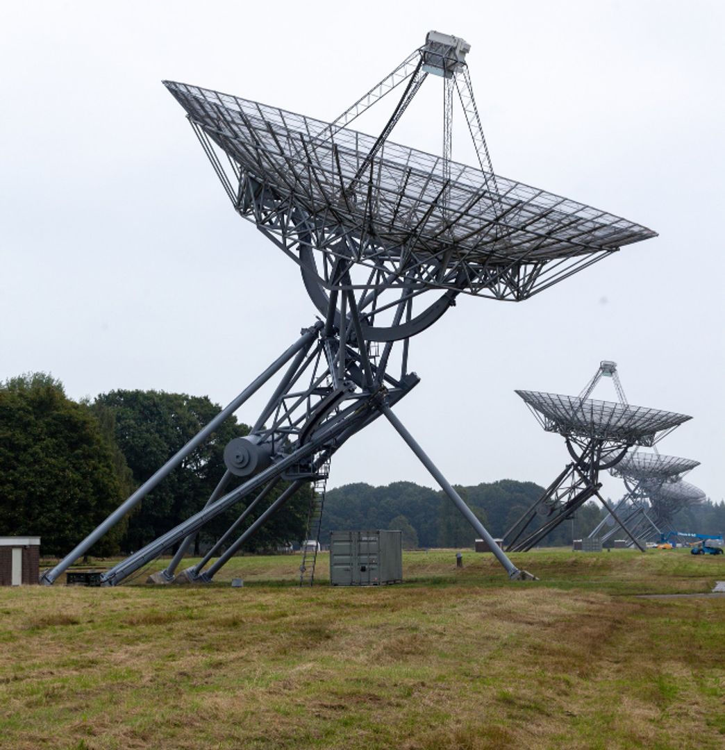 low angle shot of a radio telescope